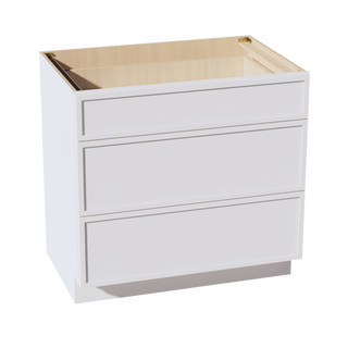 SF-DB36: Frost White Slim Shaker 36" 3 Drawers Base Cabinet