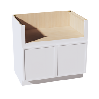 SF-FS36: Frost White Slim Shaker 36" 2 Doors Farm House Sink Base Cabinets