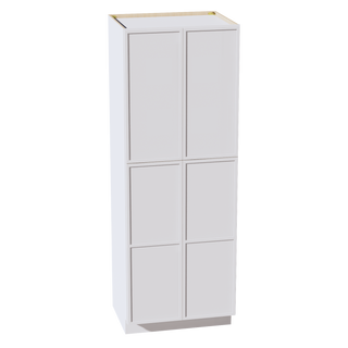 SF-TP3084: Frost White Slim Shaker 30"W x 84"H x 24"D 4 Door & 5 Shelves Tall Shelf Pantry Cabinets