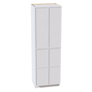 SF-TP3096: Frost White Slim Shaker 30"W x 96"H x 24"D 2 Doors & 6 Shelves Tall Shelf Pantry Cabinets