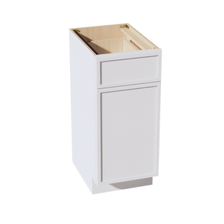 SF-VB1521: Frost White Slim Shaker 15"W x 34-1/2"H x 21"D 1 Door & 1 Drawer Single Door Vanity Base Cabinets