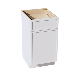 SF-VB1821: Frost White Slim Shaker 18"W x 34-1/2"H x 21"D 1 Door & 1 Drawer Single Door Vanity Base Cabinets