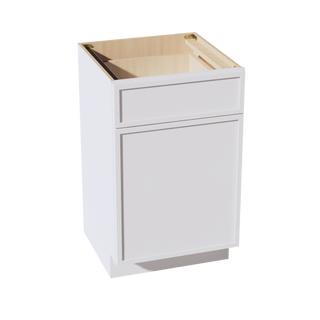 SF-VB2121: Frost White Slim Shaker 21"W x 34-1/2"H x 21"D 1 Door & 1 Drawer Single Door Vanity Base Cabinets