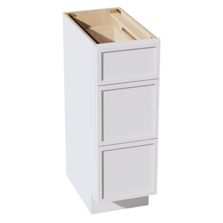 SF-VDB1221: Frost White Slim Shaker 12"W x 34-1/2"H x 21"D  3 Drawers Vanity Base Cabinets