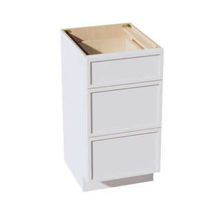 SF-VDB1821: Frost White Slim Shaker 18"W x 34-1/2"H x 21"D  3 Drawers Vanity Base Cabinets