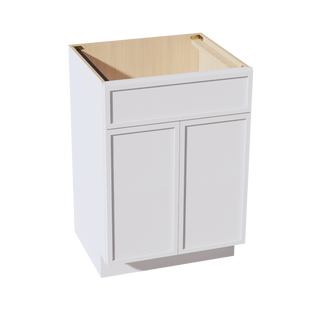 SF-VSB2421: Frost White Slim Shaker 24"W x 34-1/2"H x 21"D 2 Doors & 1 False Drawer Vanity Sink Base Cabinets