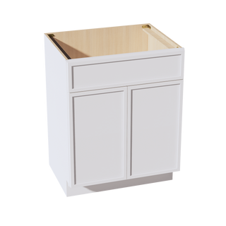 SF-VSB2721: Frost White Slim Shaker 27"W x 34-1/2"H x 21"D 2 Doors & 1 False Drawer Vanity Sink Base Cabinets