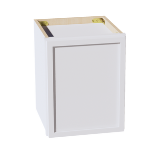 SF-W1215: Frost White Slim Shaker 12"W x 15"H 1 Door Standard Wall Bridge Cabinet