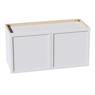 SF-W3015: Frost White Slim Shaker 30"W x 15"H 2 Doors Standard Wall Bridge Cabinet