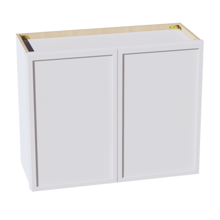 SF-W3024: Frost White Slim Shaker 30"W x 24"H 2 Doors Standard Wall Bridge Cabinet