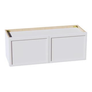 SF-W3312: Frost White Slim Shaker 33"W x 12"H 2 Doors Standard Wall Bridge Cabinet