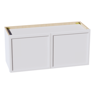 SF-W3315: Frost White Slim Shaker 33"W x 15"H 2 Doors Standard Wall Bridge Cabinet