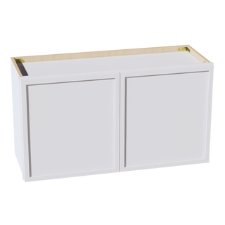 SF-W3318: Frost White Slim Shaker 33"W x 18"H 2 Doors Standard Wall Bridge Cabinet