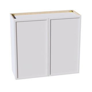 SF-W3330: Frost White Slim Shaker 33"W x 30"H 2 Doors & 2 Shelves Standard Wall Cabinet