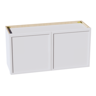 SF-W3618: Frost White Slim Shaker 36"W x 18"H 2 Doors Standard Wall Bridge Cabinet