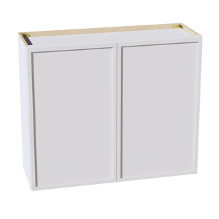 SF-W3630: Frost White Slim Shaker 36"W x 30"H 2 Doors & 2 Shelves Standard Wall Cabinet