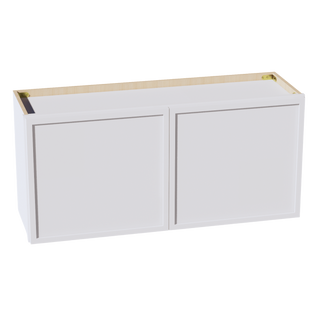 SF-W3918: Frost White Slim Shaker 39"W x 18"H 2 Doors Standard Wall Bridge Cabinet