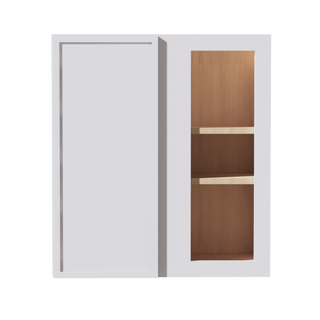 SF-WBC2730: Frost White Slim Shaker 27"W x 30"H 1 Door & 2 Shelves Wall Blind Corner Cabinets