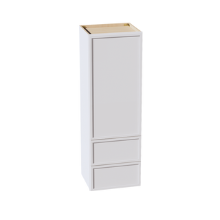 SF-WD1854: Frost White Slim Shaker 18"W x 54"H 1 Door & 2 Drawers Special Wall Cabinet