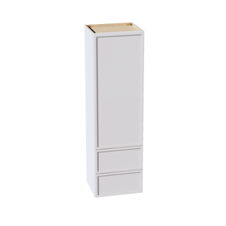 SF-WD1860: Frost White Slim Shaker 18"W x 60"H 1 Door & 2 Drawers Special Wall Cabinet