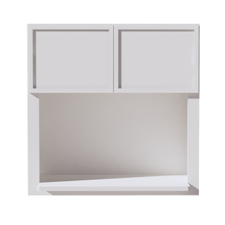 SF-WM3030: Frost White Slim Shaker 30"W x 30"H 2 Doors Wall Built-in Microwave Cabinets