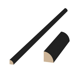 Matte Black - 3/4"W × 96"L Quarter Round Shoe Molding