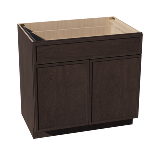 SM-B36: Mocha Brown Slim Shaker 36" 1 Drawer 2 Doors Standard Base Cabinet