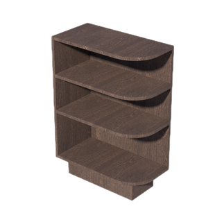 SM-BES12L: Mocha Brown Slim Shaker 12" 4 Shelves End Shelf Corner Base Cabinets (Left Open)