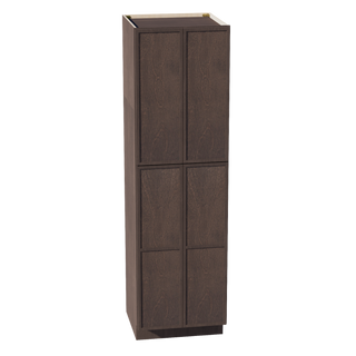 SM-TP2484: Mocha Brown Slim Shaker 24"W x 84"H x 24"D 5 Door & 5 Shelves Tall Shelf Pantry Cabinets