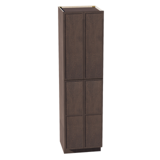 SM-TP2490: Mocha Brown Slim Shaker 24"W x 90"H x 24"D 4 Door & 5 Shelves Tall Shelf Pantry Cabinets