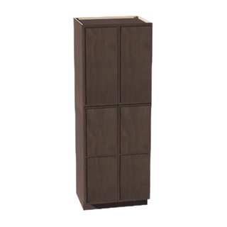 SM-TP3084: Mocha Brown Slim Shaker 30"W x 84"H x 24"D 4 Door & 5 Shelves Tall Shelf Pantry Cabinets