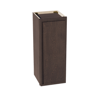 SM-W1230:: Mocha Brown Slim Shaker 12"W x 30"H 1 Door & 2 Shelves Standard Wall Cabinet