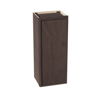 SM-W1536: Mocha Brown Slim Shaker 15"W x 36"H 1 Door & 2 Shelves Standard Wall Cabinet