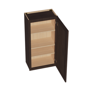 SM-W2142: Mocha Brown Slim Shaker 21"W x 42"H 1 Door & 3 Shelves Standard Wall Cabinet