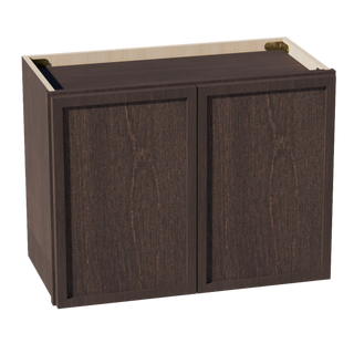 SM-W2418: Mocha Brown Slim Shaker 24"W x 18"H 2 Doors Standard Wall Bridge Cabinet