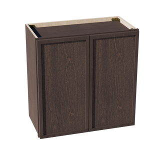 SM-W2424: Mocha Brown Slim Shaker 24"W x 24"H 2 Doors Standard Wall Bridge Cabinet