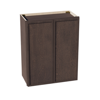 SM-W2430: Mocha Brown Slim Shaker 24"W x 30"H 2 Doors & 2 Shelves Standard Wall Cabinet