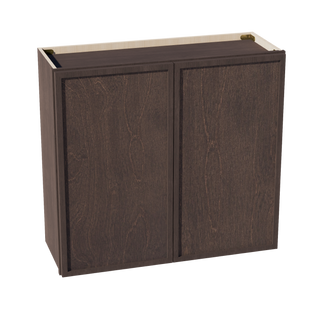 SM-W3330: Mocha Brown Slim Shaker 33"W x 30"H 2 Doors & 2 Shelves Standard Wall Cabinet