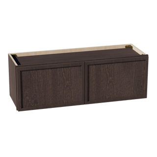 SM-W3612: Mocha Brown Slim Shaker 36"W x 12"H 2 Doors Standard Wall Bridge Cabinet