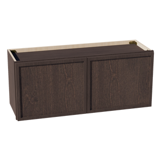 SM-W3615: Mocha Brown Slim Shaker 36"W x 15"H 2 Doors Standard Wall Bridge Cabinet