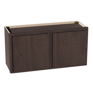 SM-W3618: Mocha Brown Slim Shaker 36"W x 18"H 2 Doors Standard Wall Bridge Cabinet