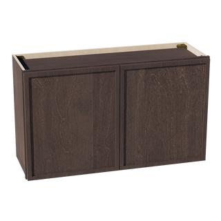 SM-W3621: Mocha Brown Slim Shaker 36"W x 21"H 2 Doors Standard Wall Bridge Cabinet