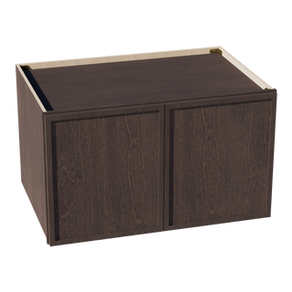 SM-W362124: Mocha Brown Slim Shaker 36"W x 21"H x 24"D 2 Doors & 1 Shelf Standard Bridge Wall Cabinet