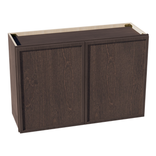 SM-W3624: Mocha Brown Slim Shaker 36"W x 24"H 2 Doors Standard Wall Bridge Cabinet