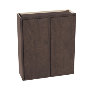 SM-W3642: Mocha Brown Slim Shaker 36"W x 42"H 2 Doors & 3 Shelves Standard Wall Cabinet