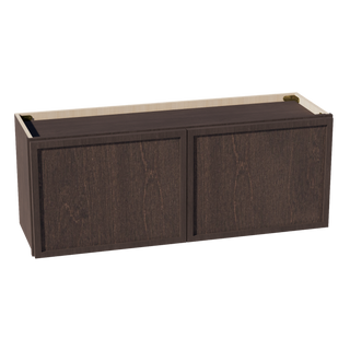 SM-W3915: Mocha Brown Slim Shaker 39"W x 15"H 2 Doors Standard Wall Bridge Cabinet