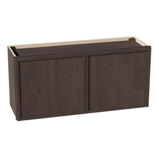 SM-W3918: Mocha Brown Slim Shaker 39"W x 18"H 2 Doors Standard Wall Bridge Cabinet