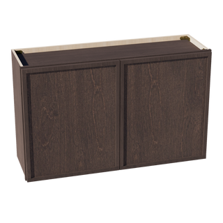 SM-W3924: Mocha Brown Slim Shaker 39"W x 24"H 2 Doors Standard Wall Bridge Cabinet