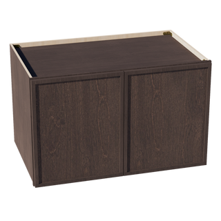 SM-W392424: Mocha Brown Slim Shaker 39"W x 24"H x 24"D 2 Doors & 1 Shelf Standard Bridge Wall Cabinet