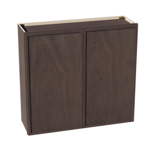 SM-W3936: Mocha Brown Slim Shaker 39"W x 36"H 2 Doors & 2 Shelves Standard Wall Cabinet